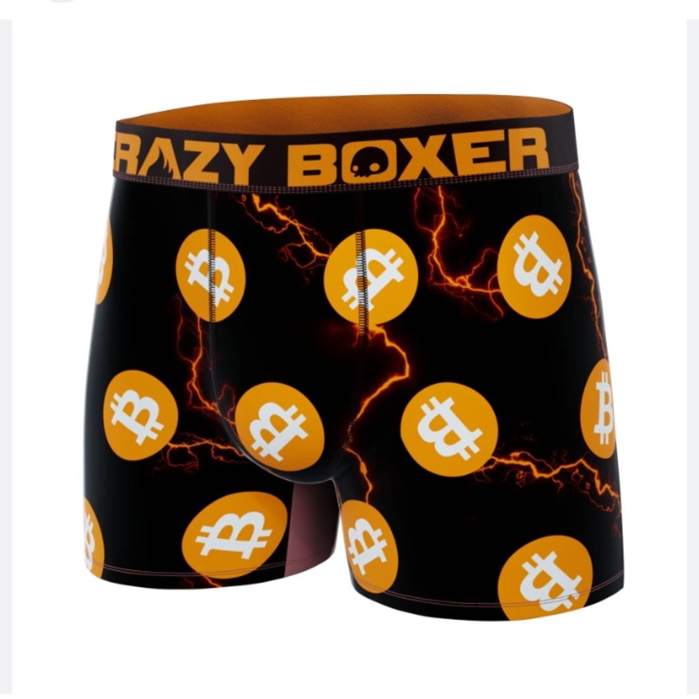 Crazy Boxer NWT soft touch boxer brief Size L Bitcoin theme Rich Money